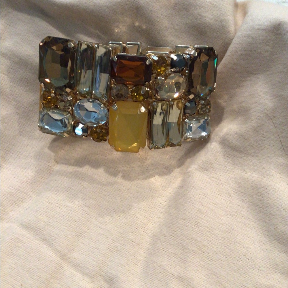 Tasha Multi‑Stone Bracelet in Light Blue, Yellow, Amber and Clear